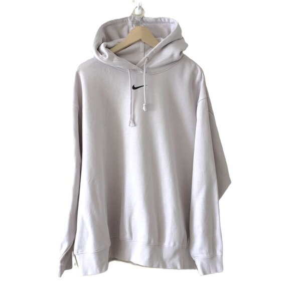 NIKE Oversized Swoosh Fleece Hoodie in Lilac - Size 1X/XL - Picture 3 of 13